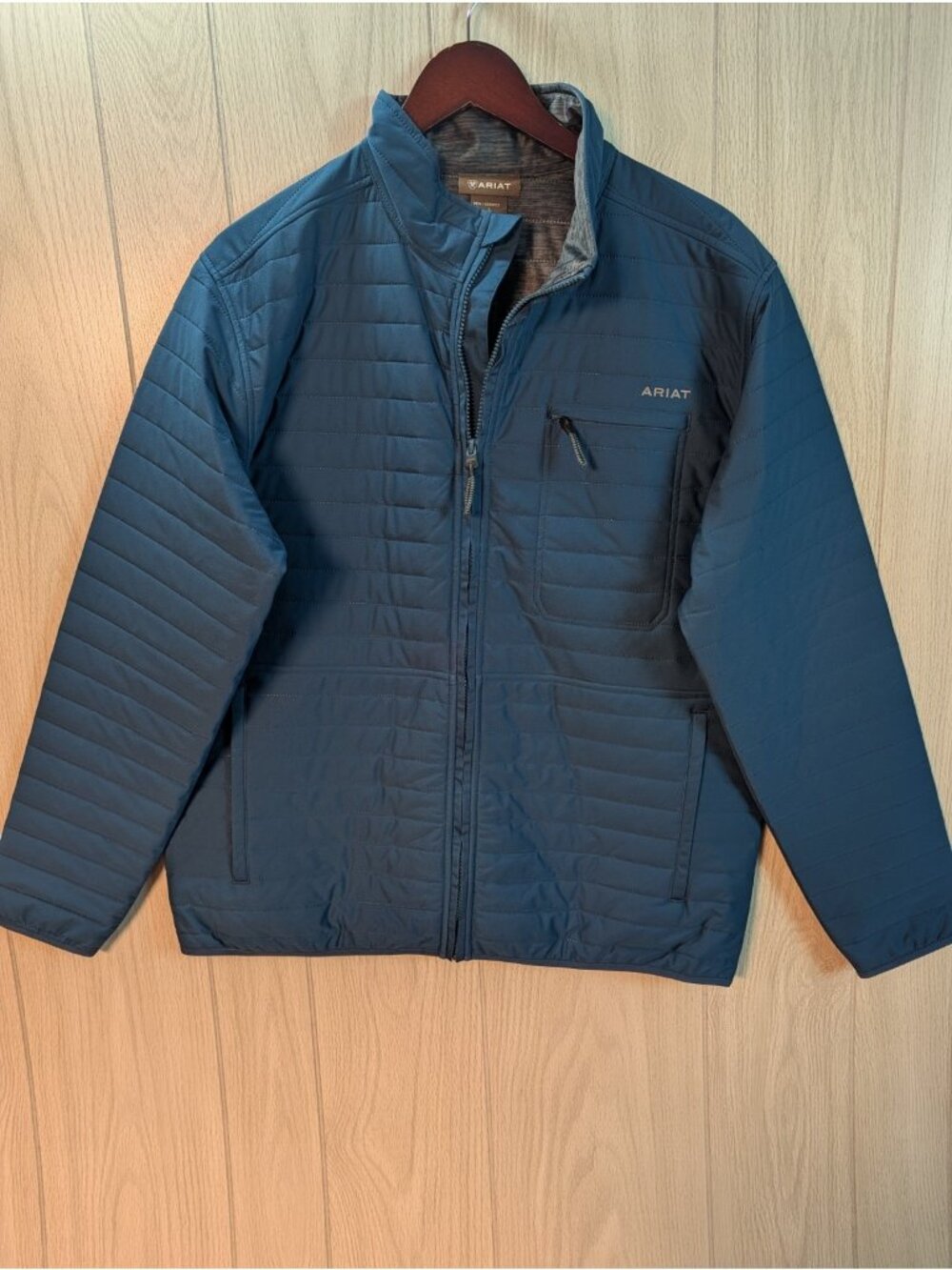 Ariat Mens Size Large Blue Wylie Quilted Light Weight Full Zip Puffer Jacket
